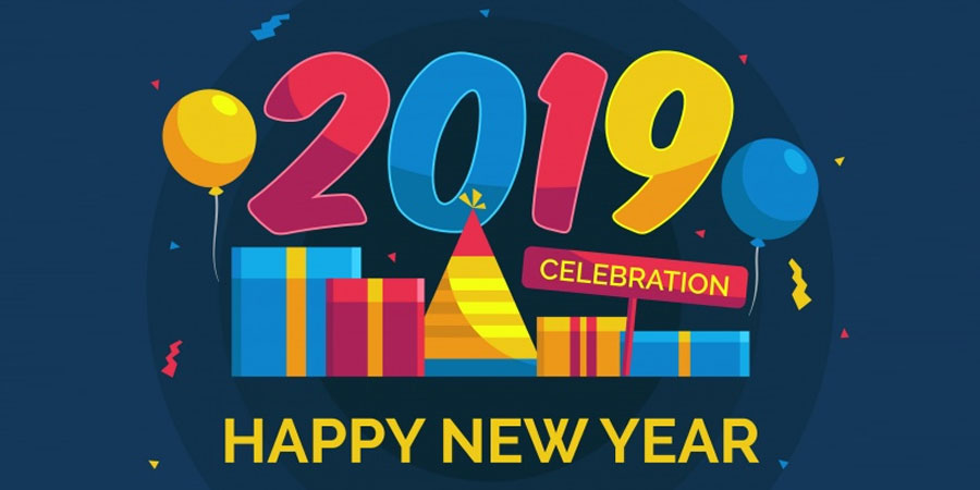 New Year 2019 Background Free Vector