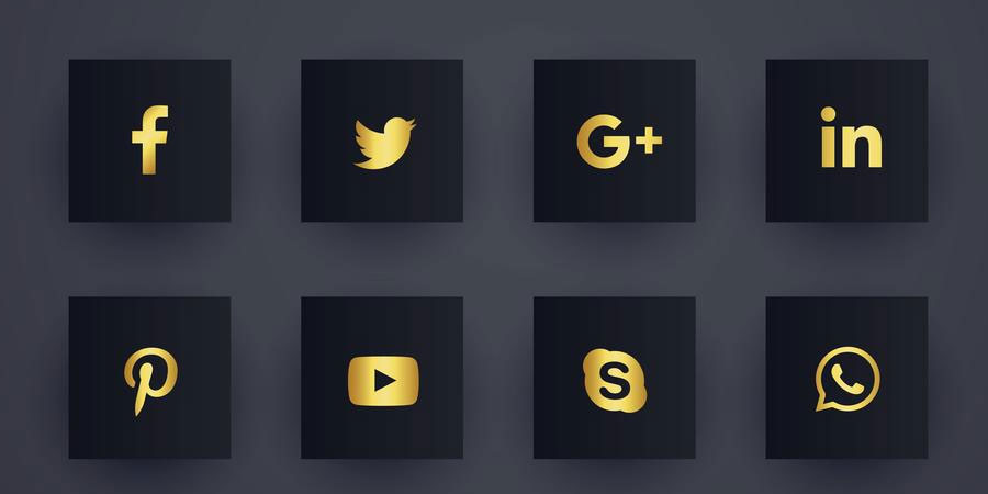 Premium Dark Social Media Network Icons Pack