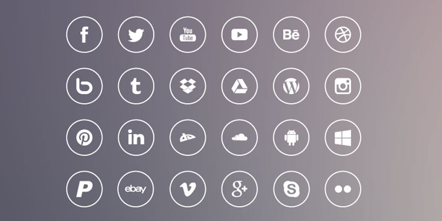 iOS7 Style Social Media Icons