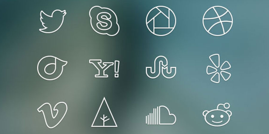 Ultra-thin Social Media Icons