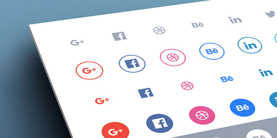 Social flat icons set