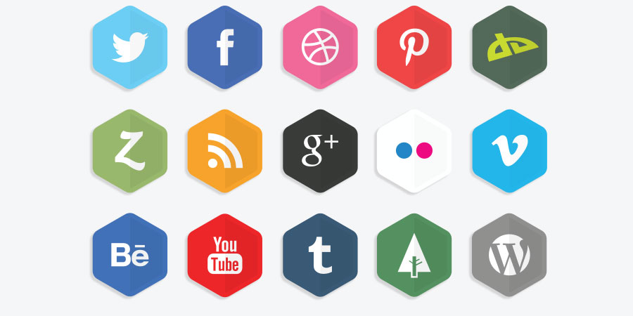 Vector Polygon Social Media Icons