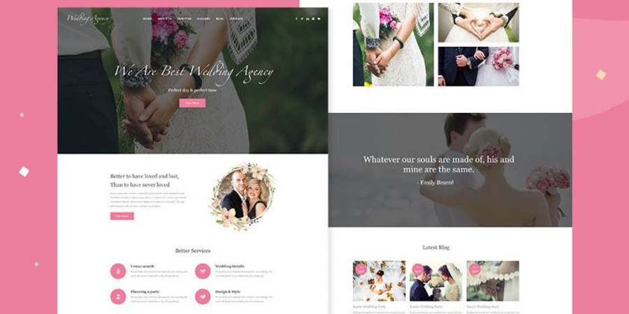 Wedding website design – Free adobe XD Templates