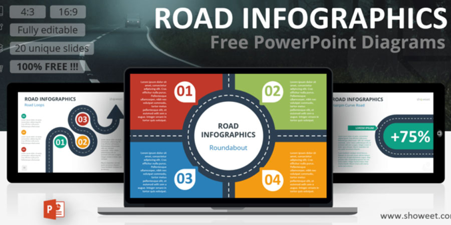 Road Infographics for PowerPoint