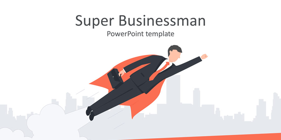Super Businessman PowerPoint Template