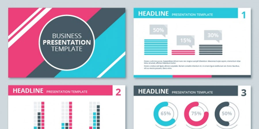 Business presentation with pink
