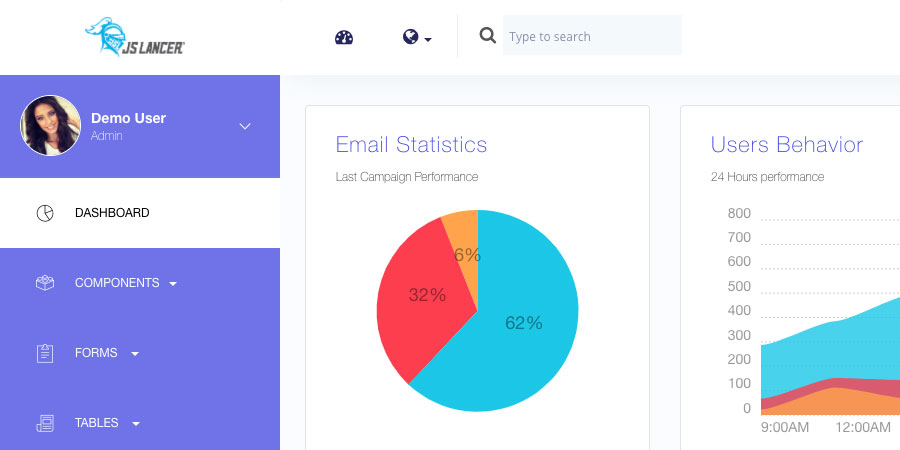 Crystal React Bootstrap Dashboard