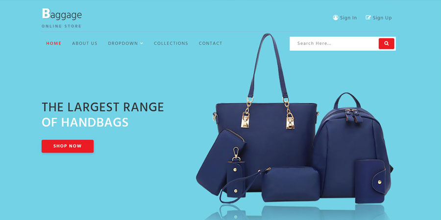 Baggage an Ecommerce Bootstrap Template