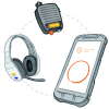 Illustration of push-to-talk accessories