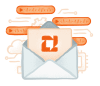 Illustration of an AI Digests newsletter surrounded by audio messages