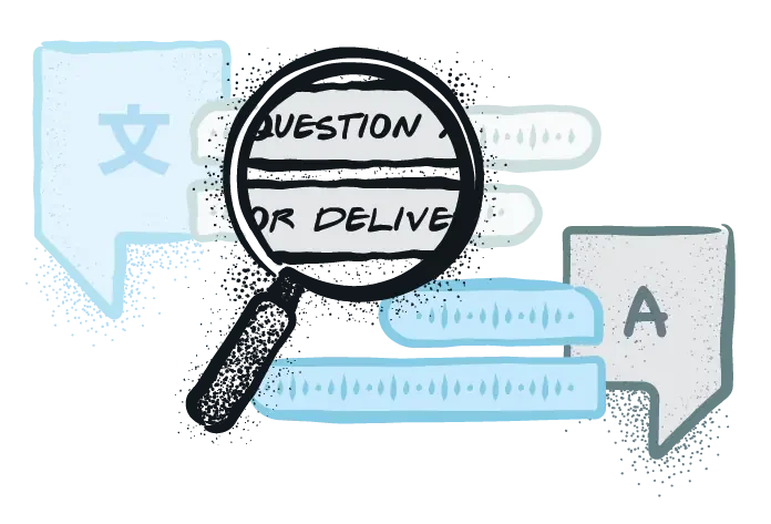 Illustration of artificial intelligence-related symbols