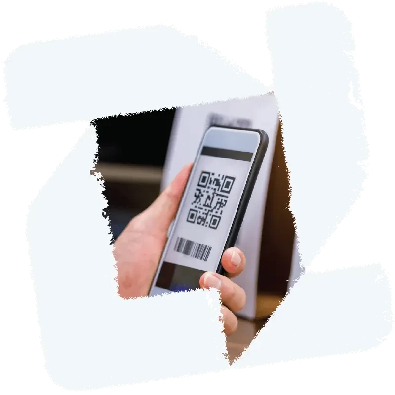 Illustration of the Zello app icon surrounding a photo of QR Assist