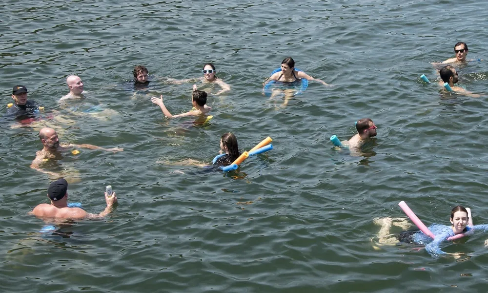 Empleados de Zello nadando