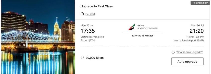 Upgrade to First Class on Emirates