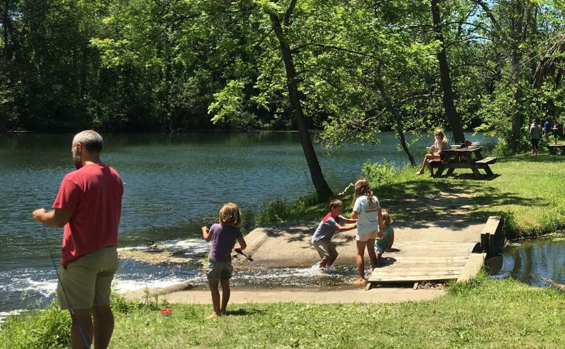 Enjoy Fishing in the Pond in Olde Izaak Walton Park