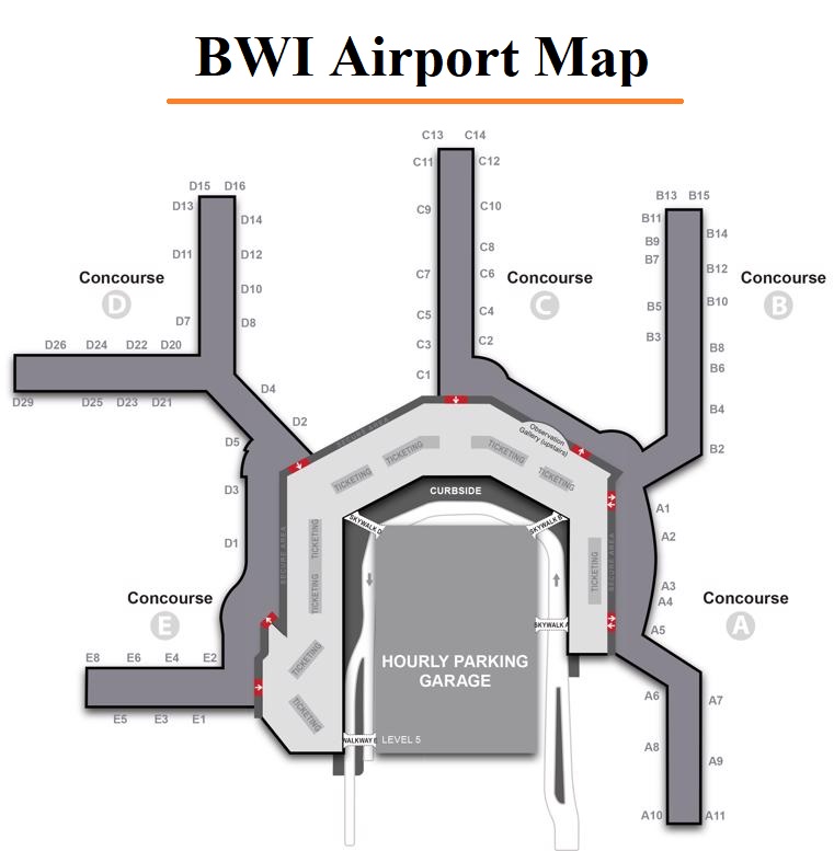 map of bwi airport terminals