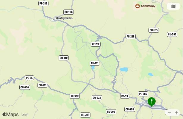 Map of Closest Airports Machu Picchu