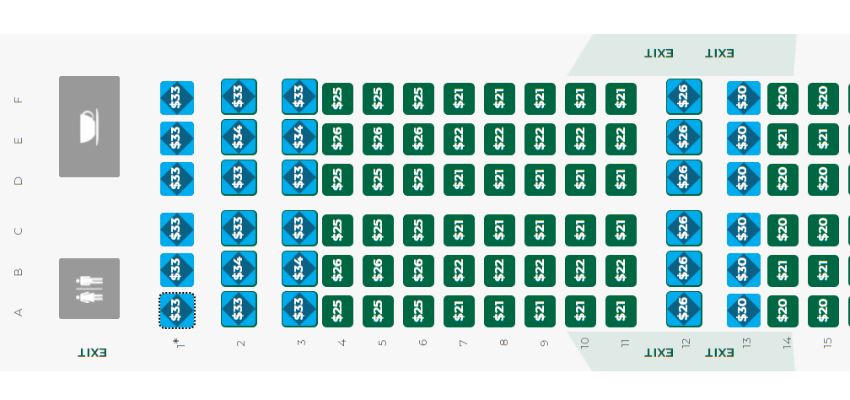 Frontier seating chart