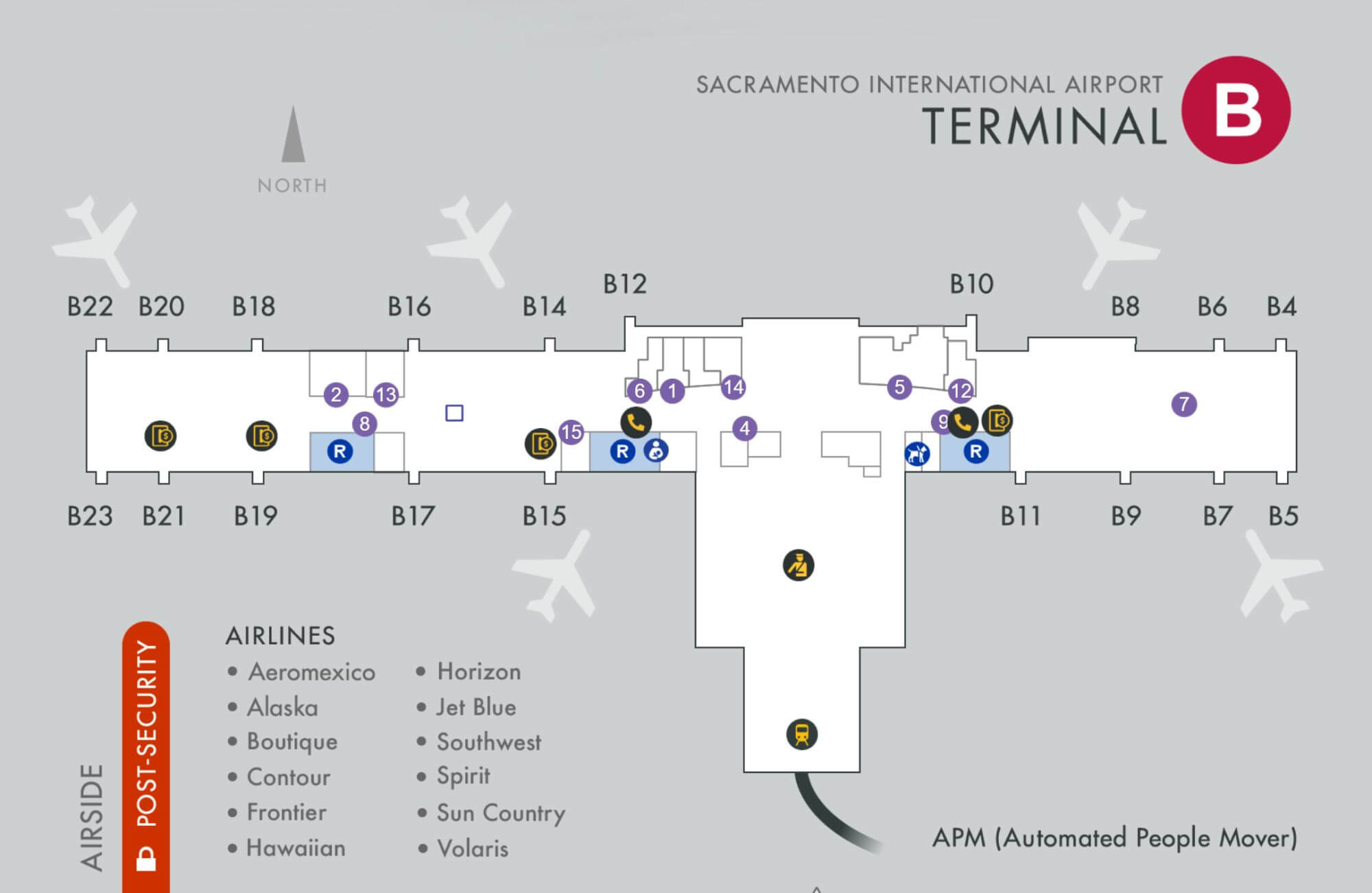 Spirit SMF Terminal Map