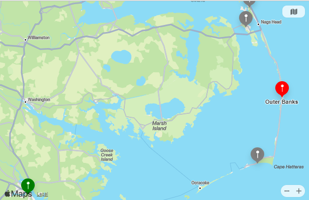 Map of Closest Airports Outer Banks