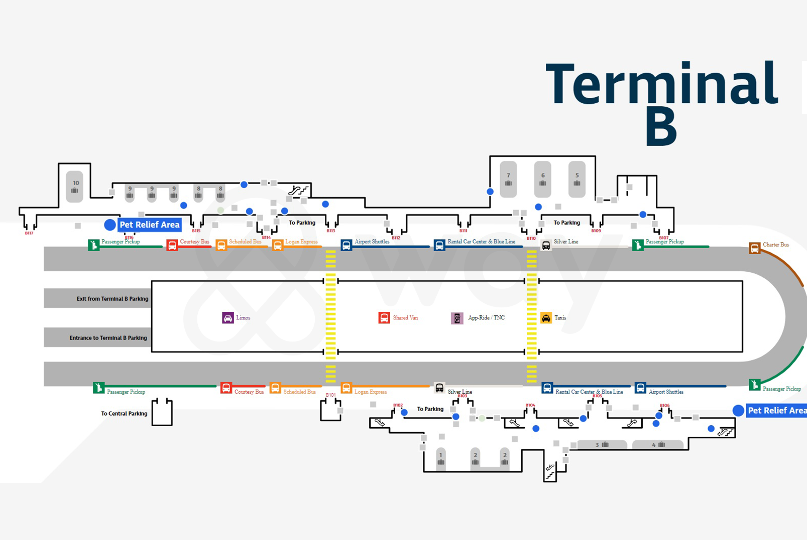 Southwest BOS Terminal Map