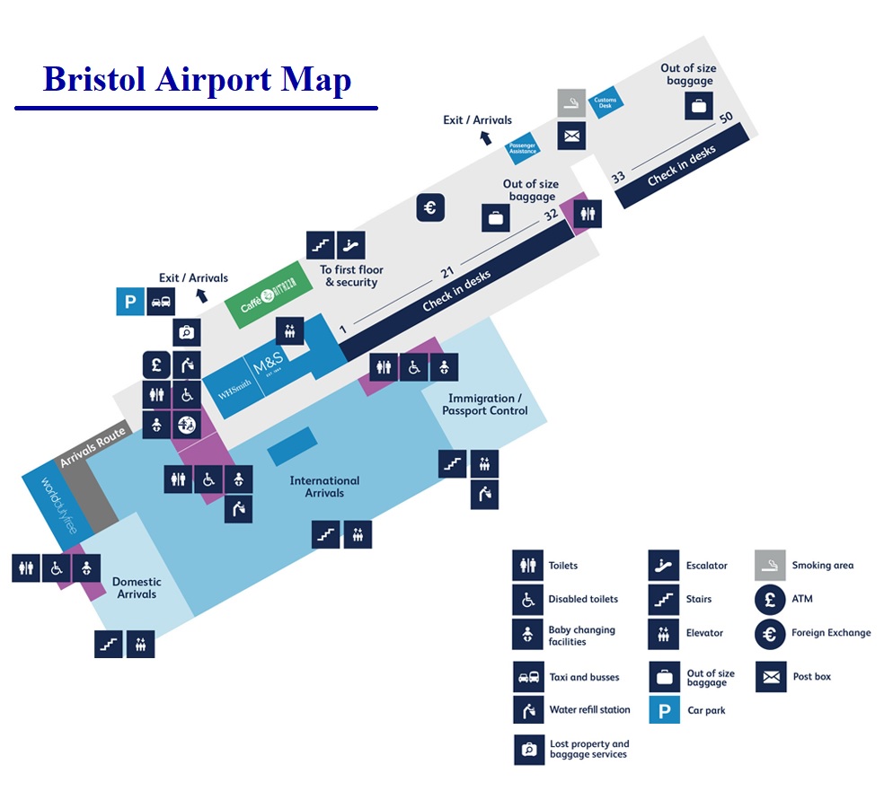 map of Bristol Airport 