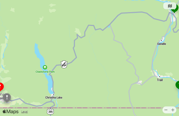 Map of Closest Airports Grand Forks, Canada