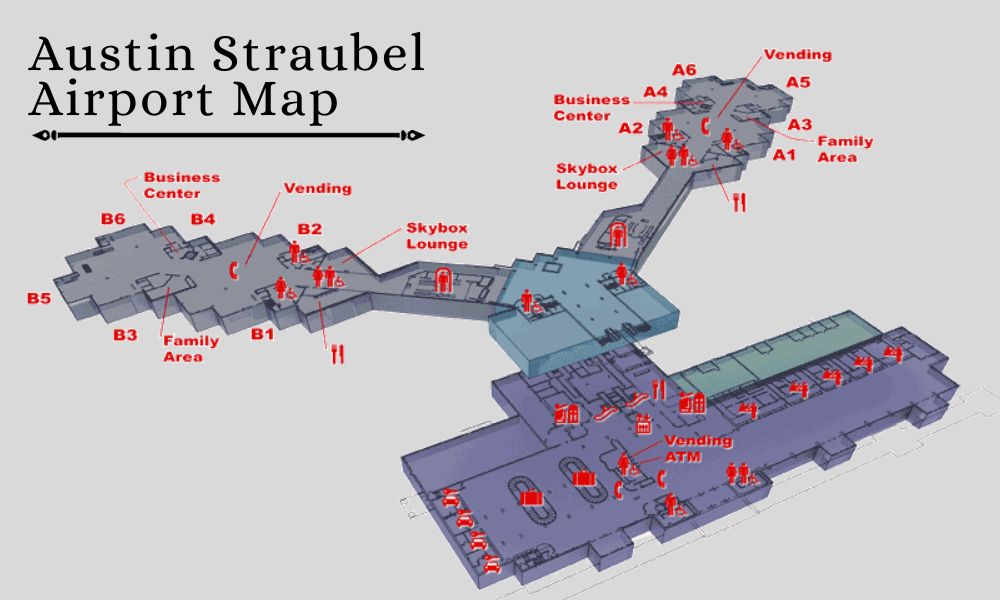 map of the Green Bay Austin Straubel International Airport