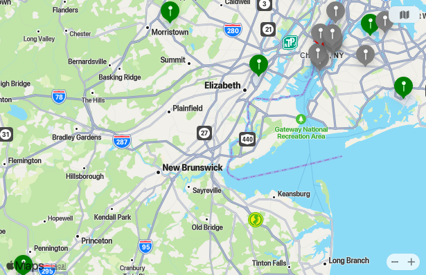 Map of Closest Airports Chelsea, New York