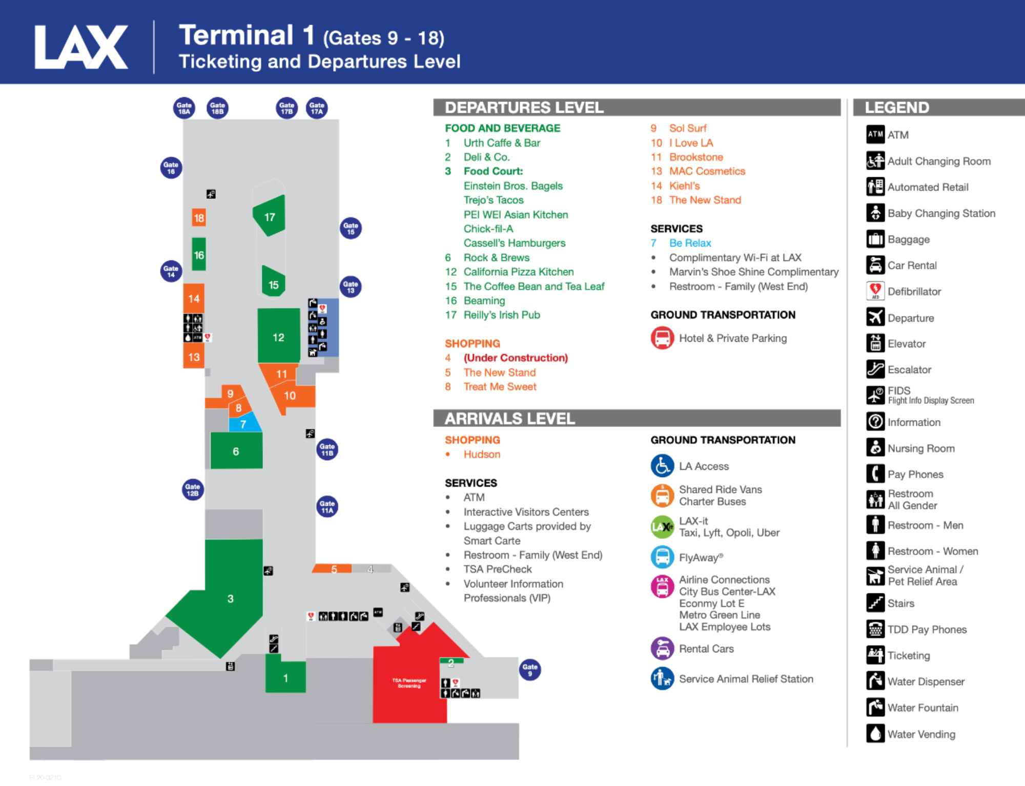 Frontier LAX Terminal Map E069kf 