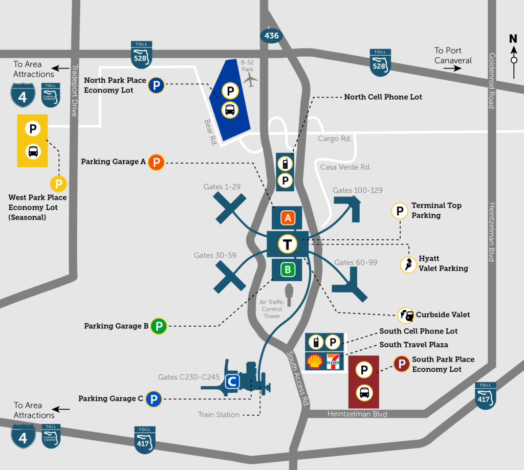 MCO Airport Parking Map