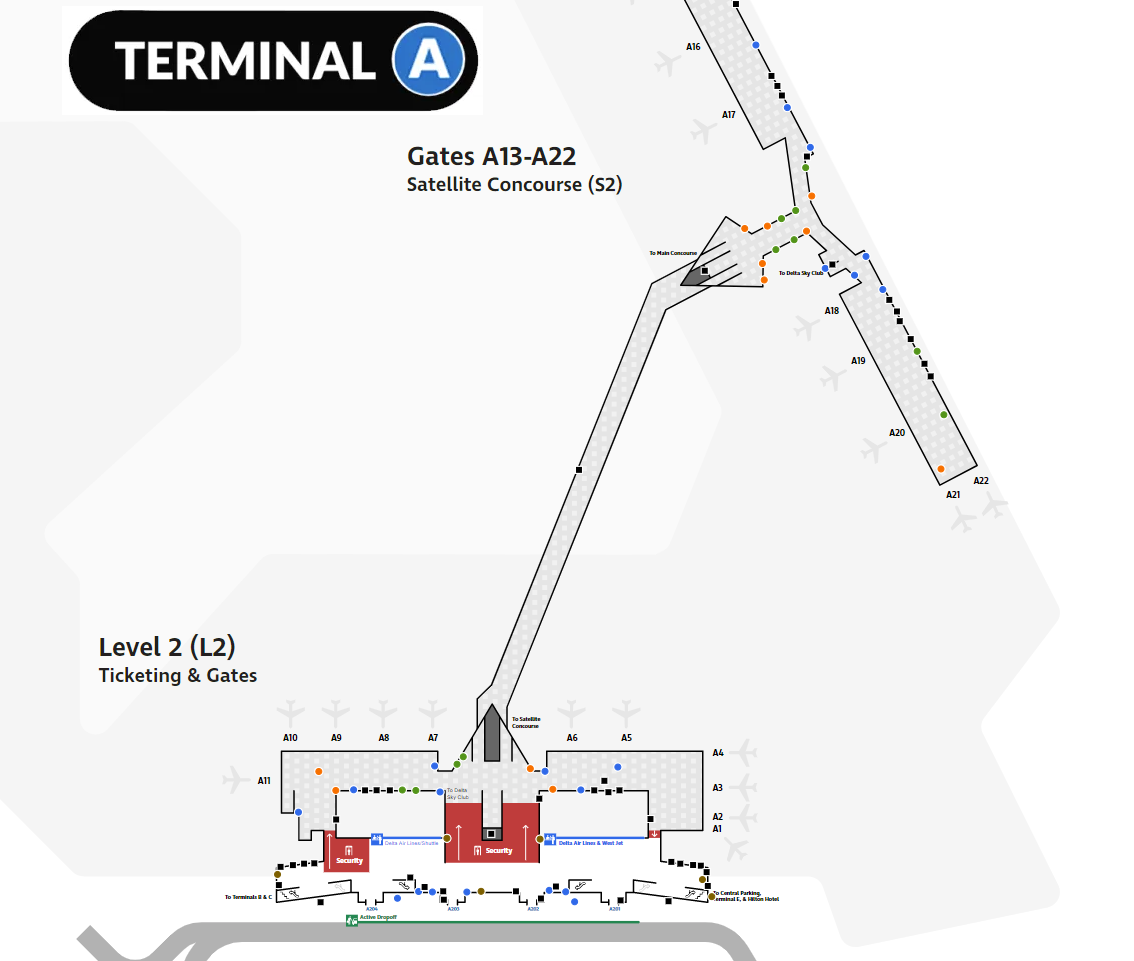 boston logan airport terminal A map