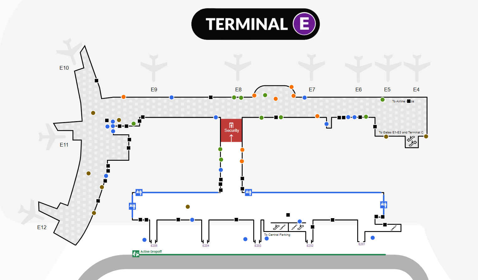 boston logan airport terminal E map