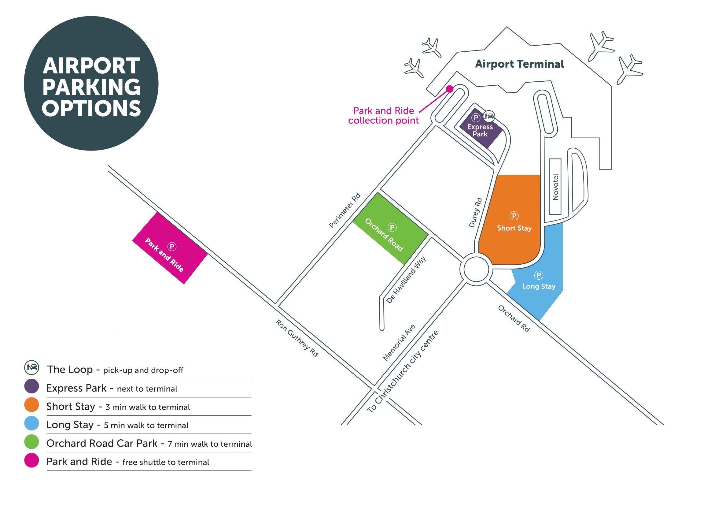 Christchurch Airport Parking Map