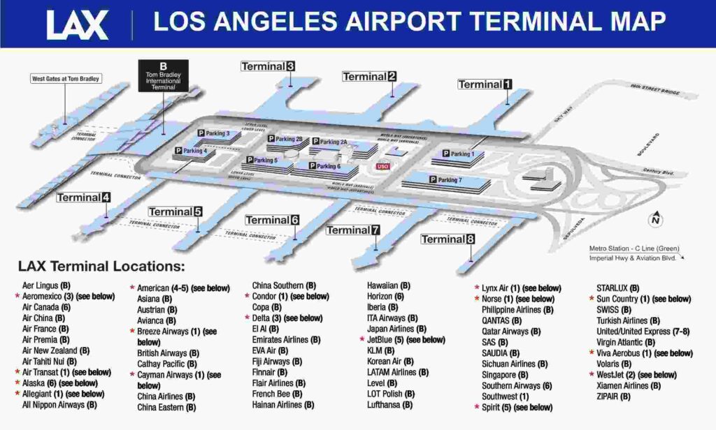 Delta Terminal LAX Airport Map