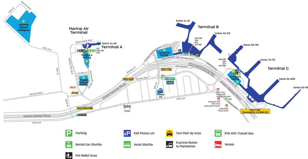 LGA Southwest Terminal Map