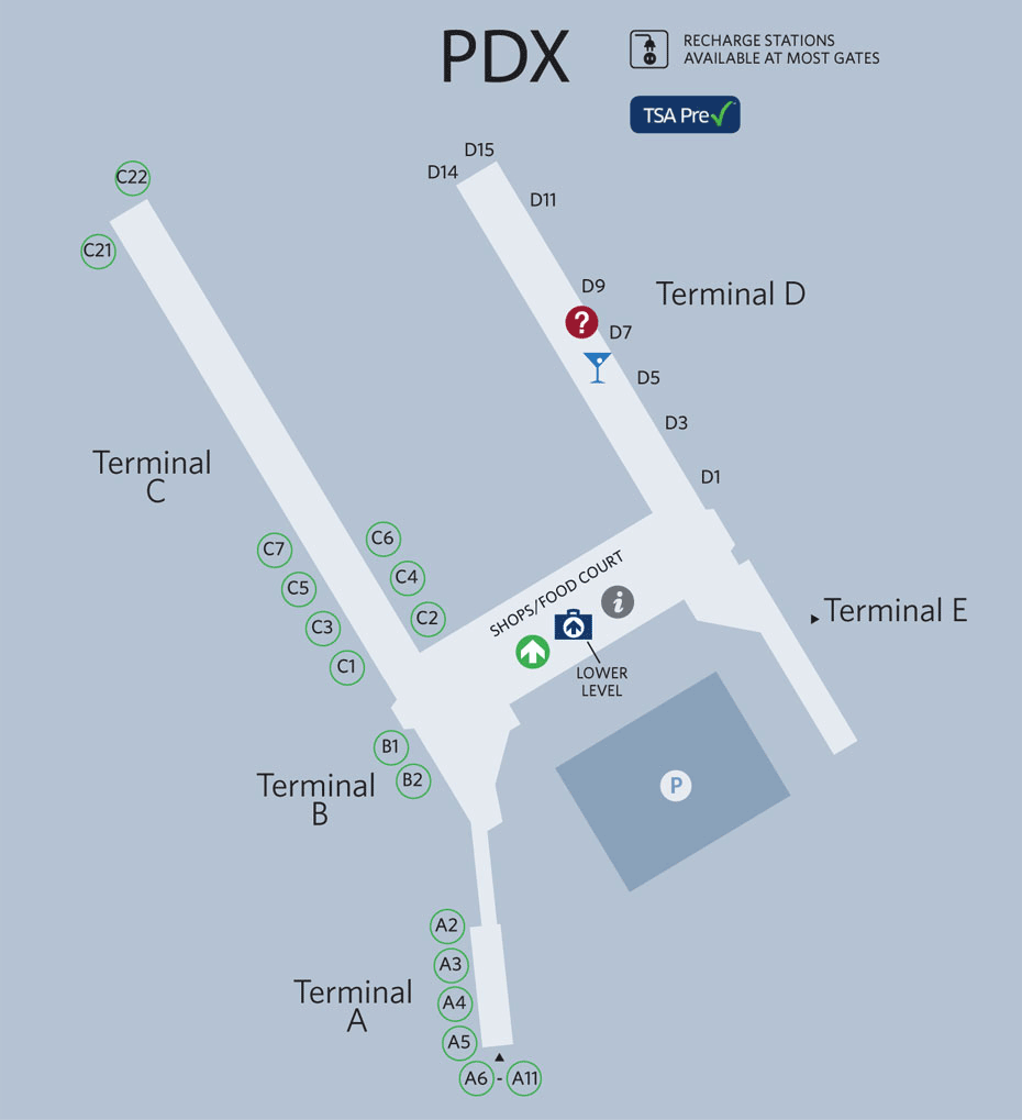 Allegiant PDX Terminal Map