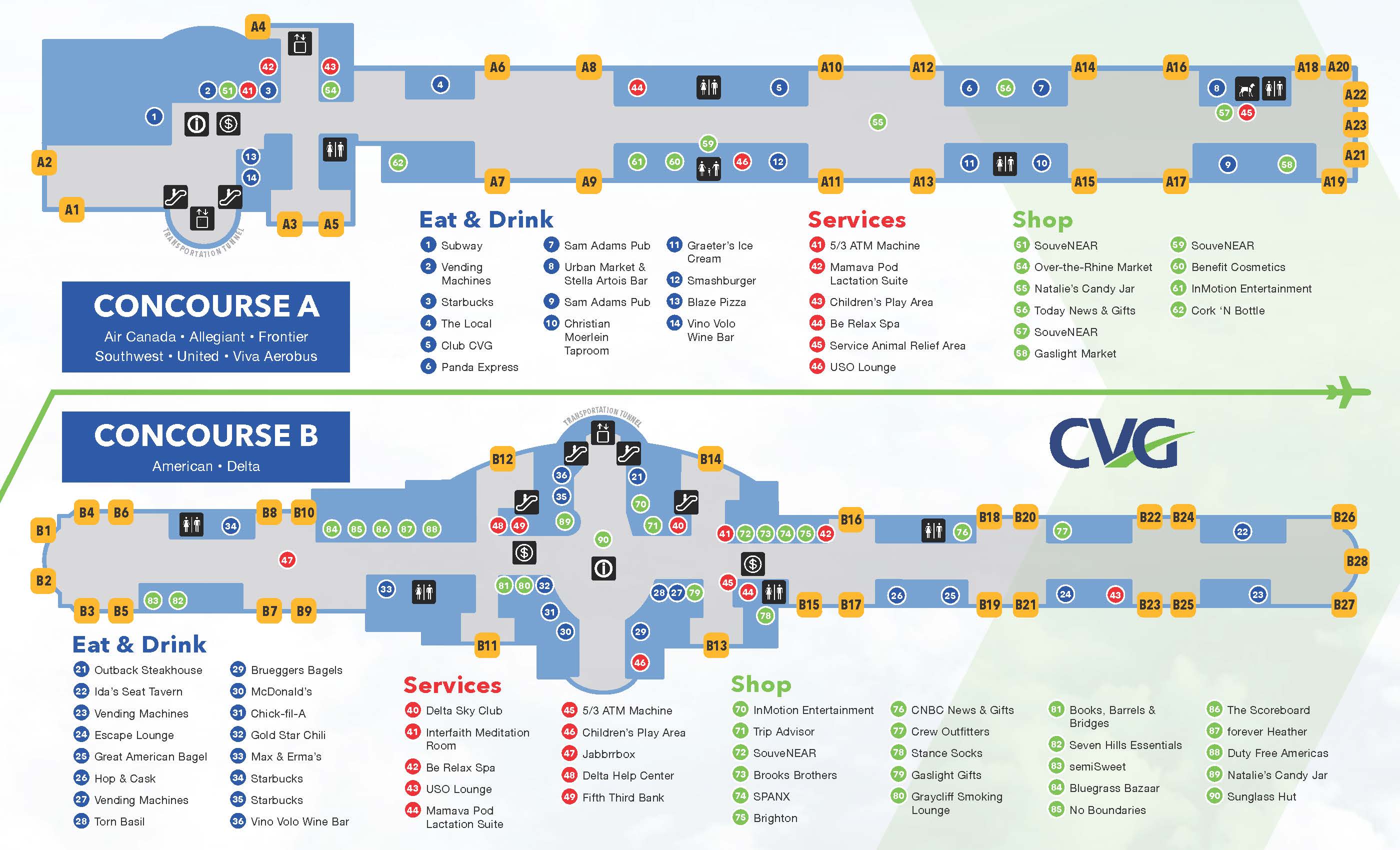 Allegiant CVG Terminal Map