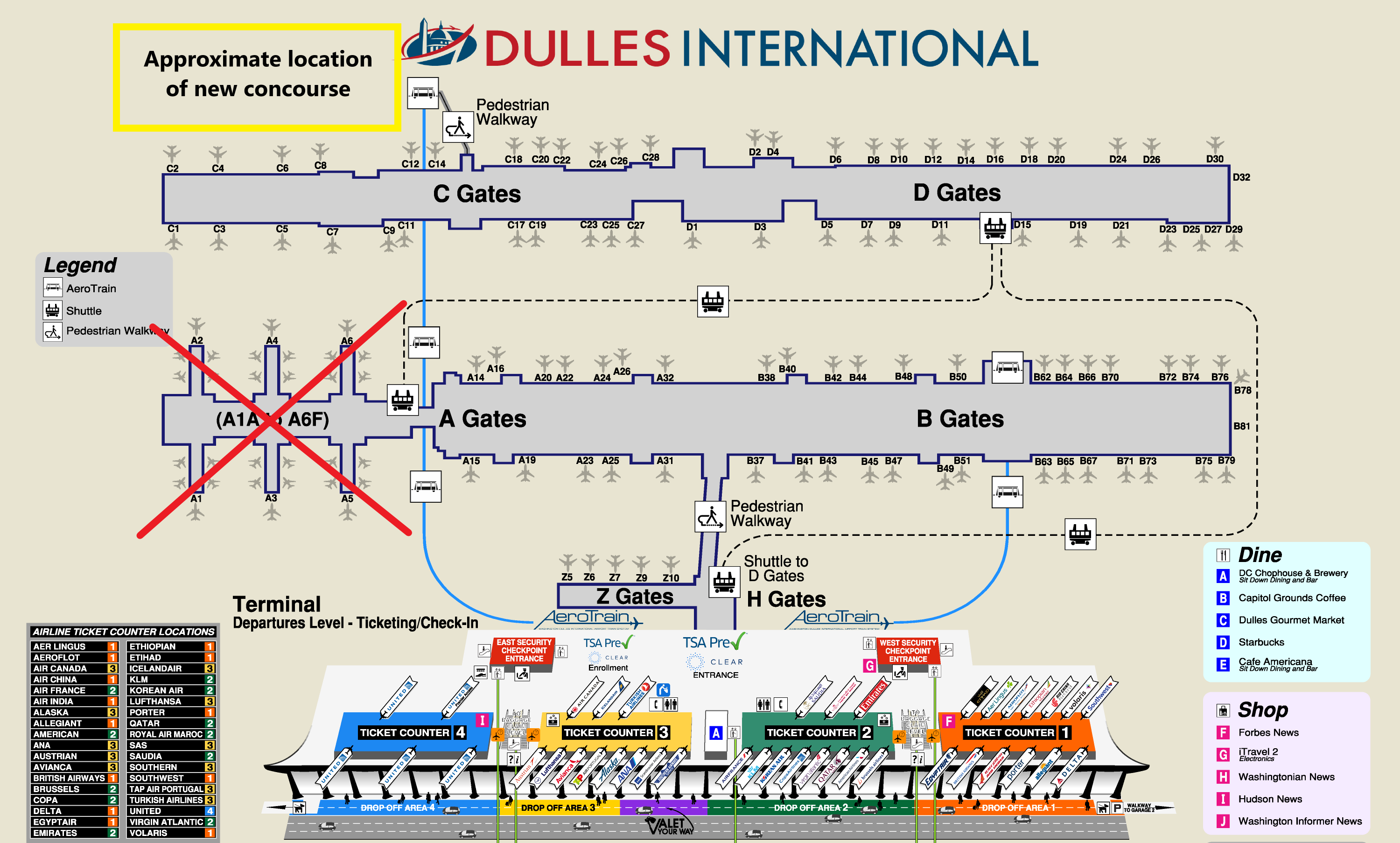 Emirates IAD Terminal Map
