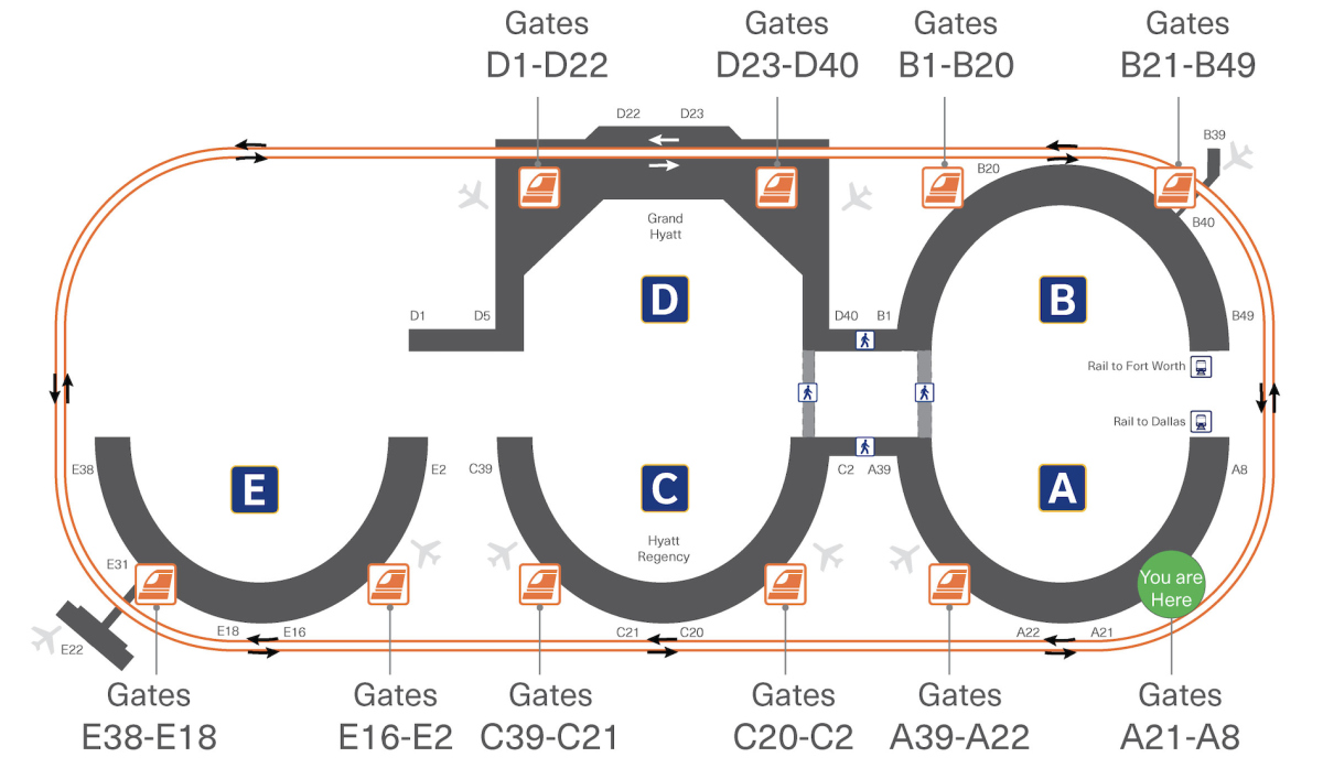 Emirates DFW Terminal Map
