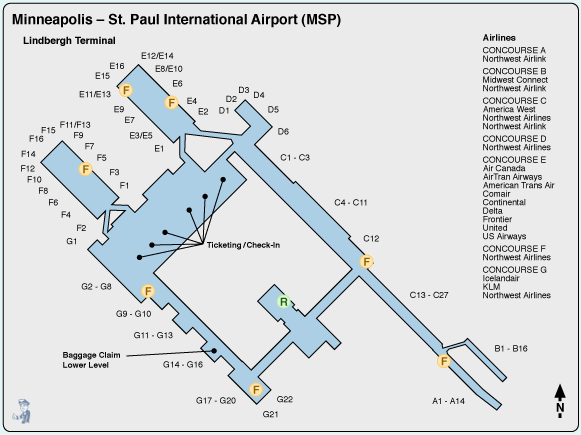 KLM MSP Terminal Map