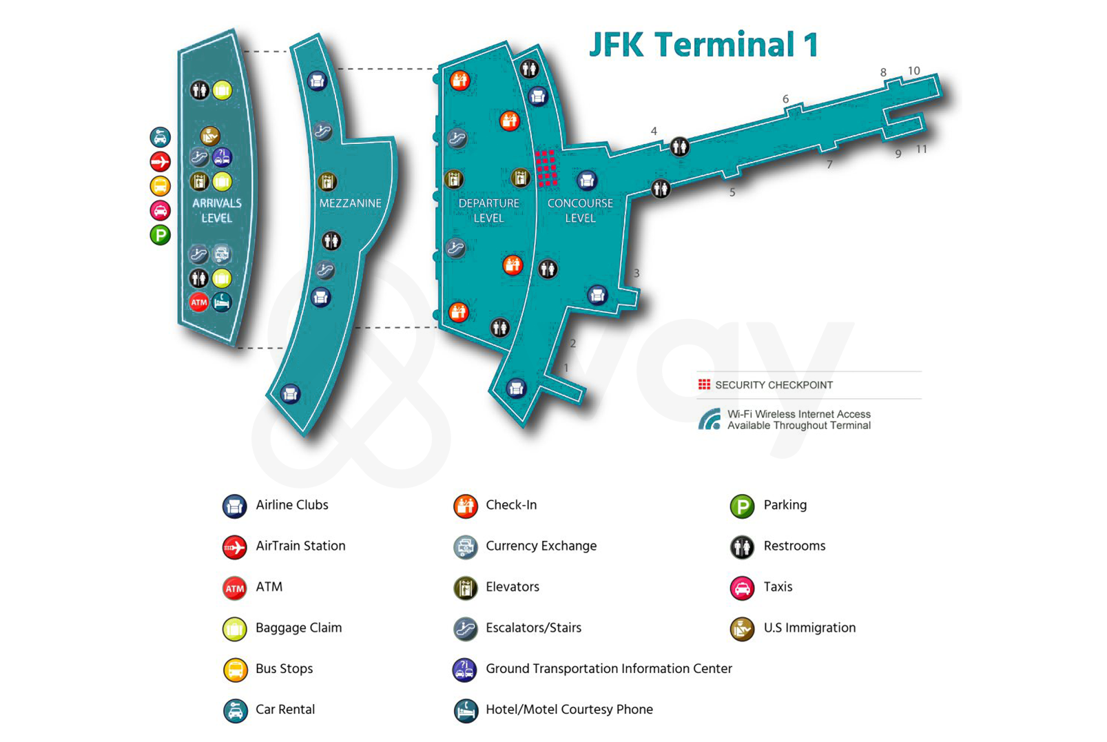 Royal Jordanian JFK Terminal Map