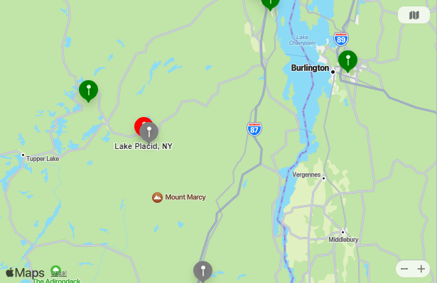 Map of Closest Airports Lake Placid