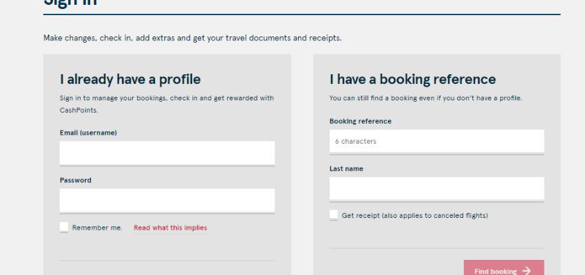 Norwegian Online check in process