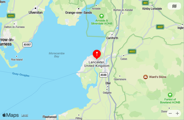 Map of Closest Airports Lancaster, United Kingdom