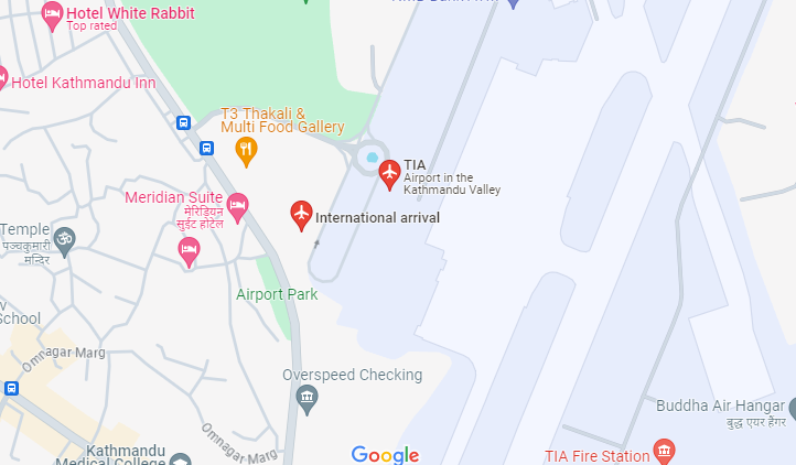 Map of Nearest Airports Pashupatinath Temple