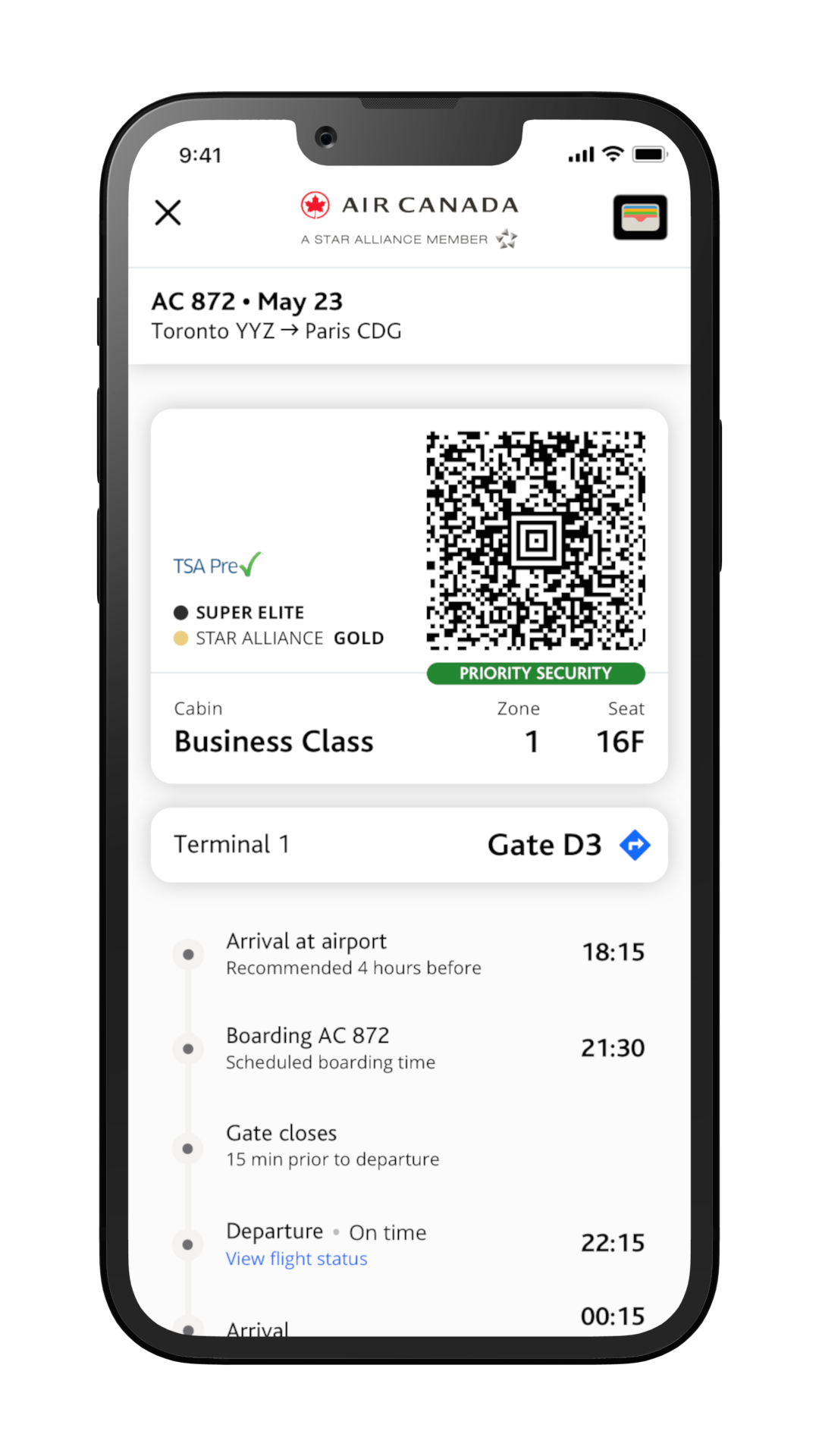 air canada mobile check-in