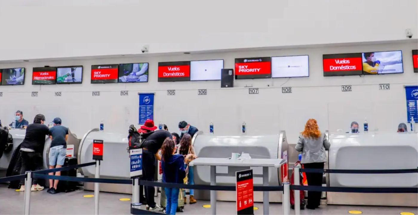 aeromexico check in at the airport counter