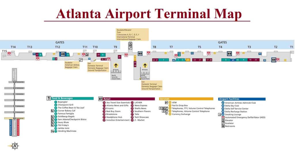 Atlanta Airport Southwest Terminal Map