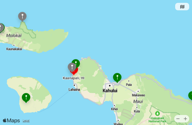 Map of Closest Airports Kaanapali Beach Club